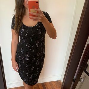 Jennifer Lopez Black MIDI Dress